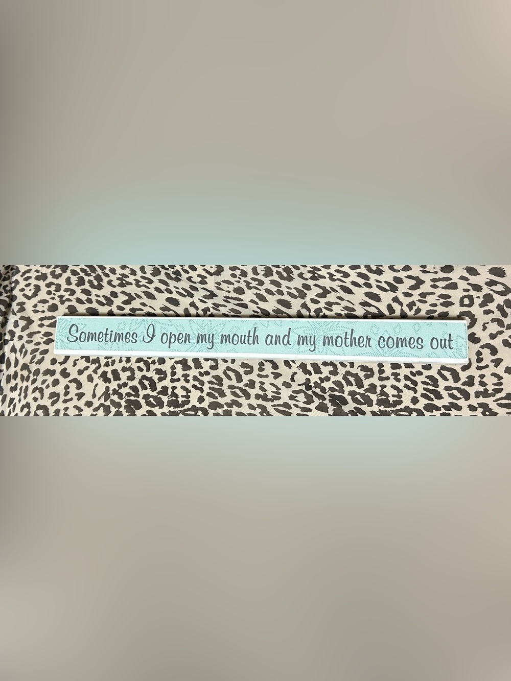 Sometimes I Open My Mouth, Mother Comes Out Painted Skinny Wooden Sign